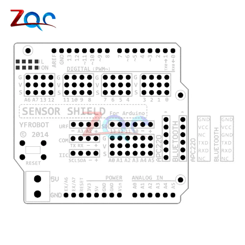 V5 Датчик Щит Плата расширения щит для Arduino UNO R3 V5.0 электронный модуль Датчик Щит V5 Плата расширения один