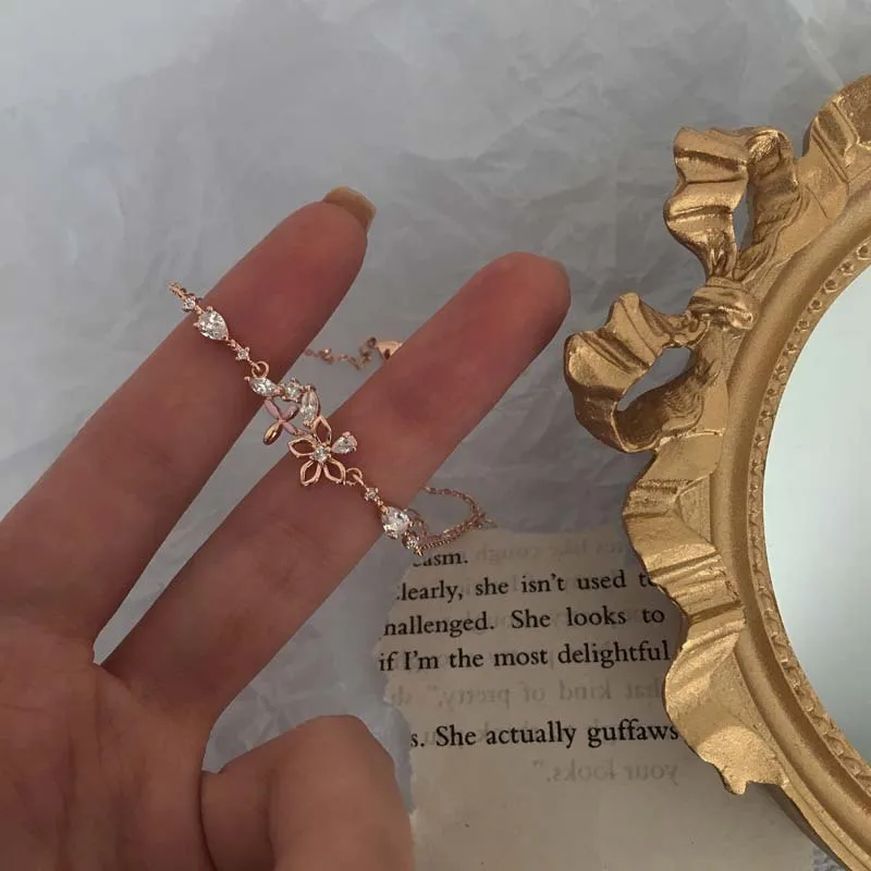 Flower Fairy Series Mori Fresh Butterfly Bracelet Female Japanese and Korean Fine Minute Zircon Handwear | Украшения и аксессуары