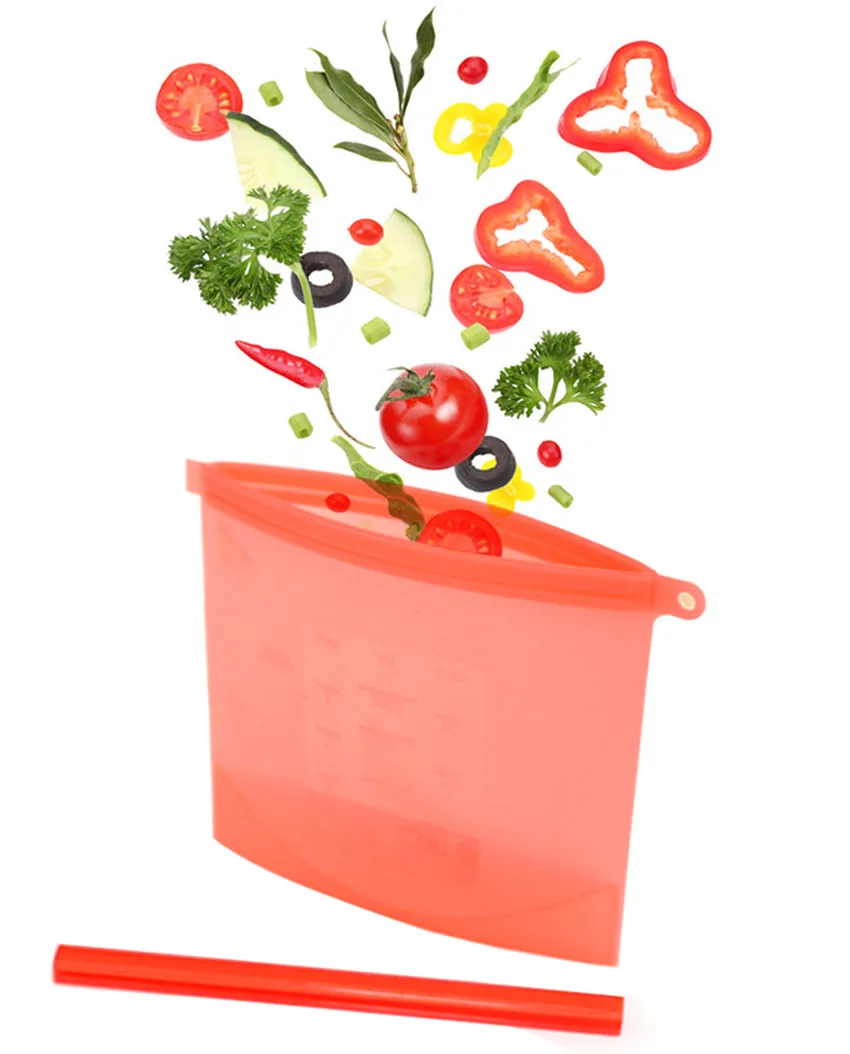 ERMAKOVA 1500 мл силиконовая сумка для хранения продуктов Сэндвич Многоразовые герметичные пакеты для хранения еды, закусок, мяса, ланча