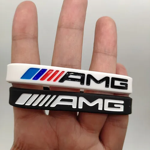 2 шт., силиконовый браслет AMG для мужчин и женщин, резиновый браслет на запястье, браслет для Mercedes Benz Club Fans, повязка на руку, Pulsera Pulseira - Окраска металла: 6