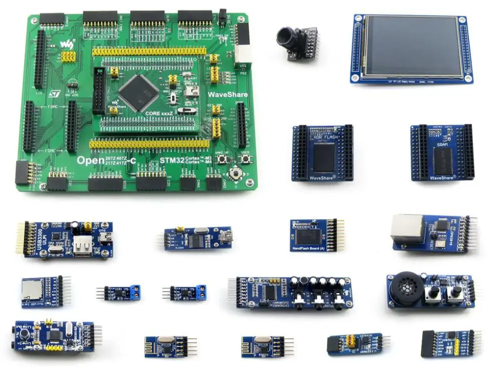 STM32 Board STM32F407ZxT6 ARM Cortex-M4 Development Board+ 3.2inch 320x240 Touch LCD+16 Module Kit = Open407Z-C Package B |