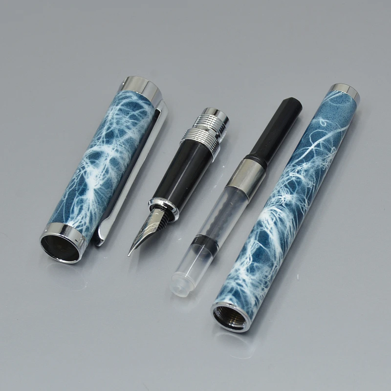 Высокое качество JINHAO 155 милые синие мраморные 0 5 мм перьевые металлические ручки
