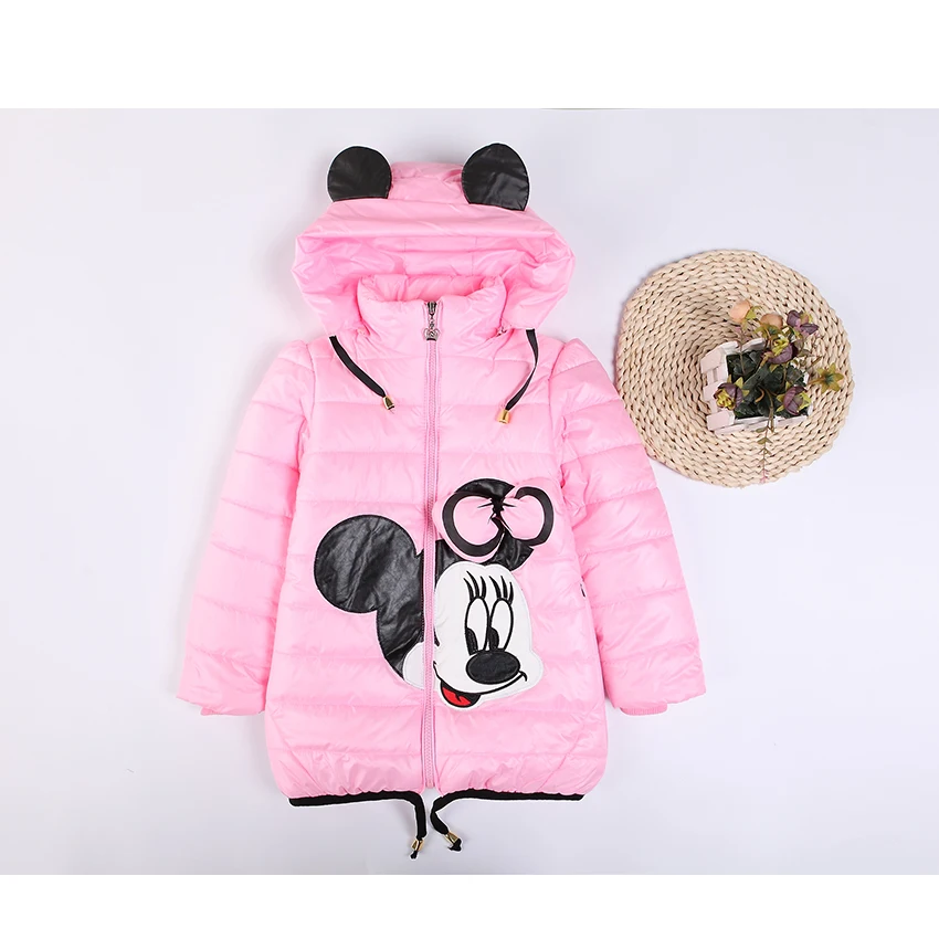 

Sale 2-7Yrs Baby Girls Jacket Minnie coat Children clothes down cotton girls winter coat hooded jacket for girl