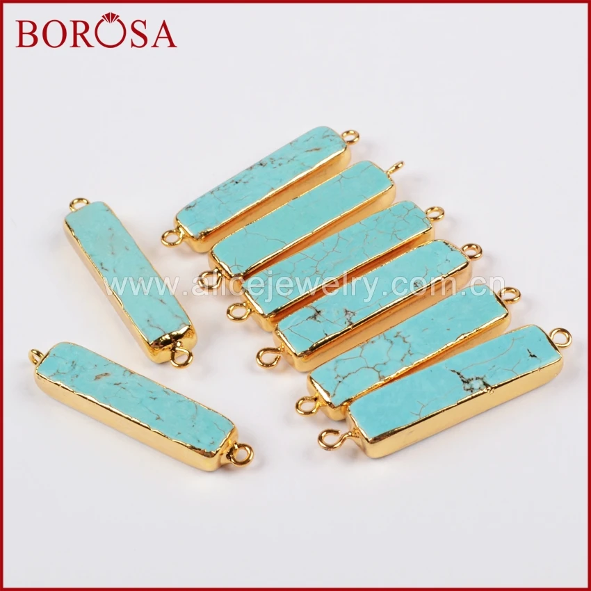 BOROSA 10 шт. прямоугольная синяя фоторазъем двойные втулки с золотой отделкой для