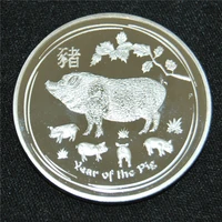 100pcslot dhl free shipping 2019 year of the pig 1oz silver bullion coin