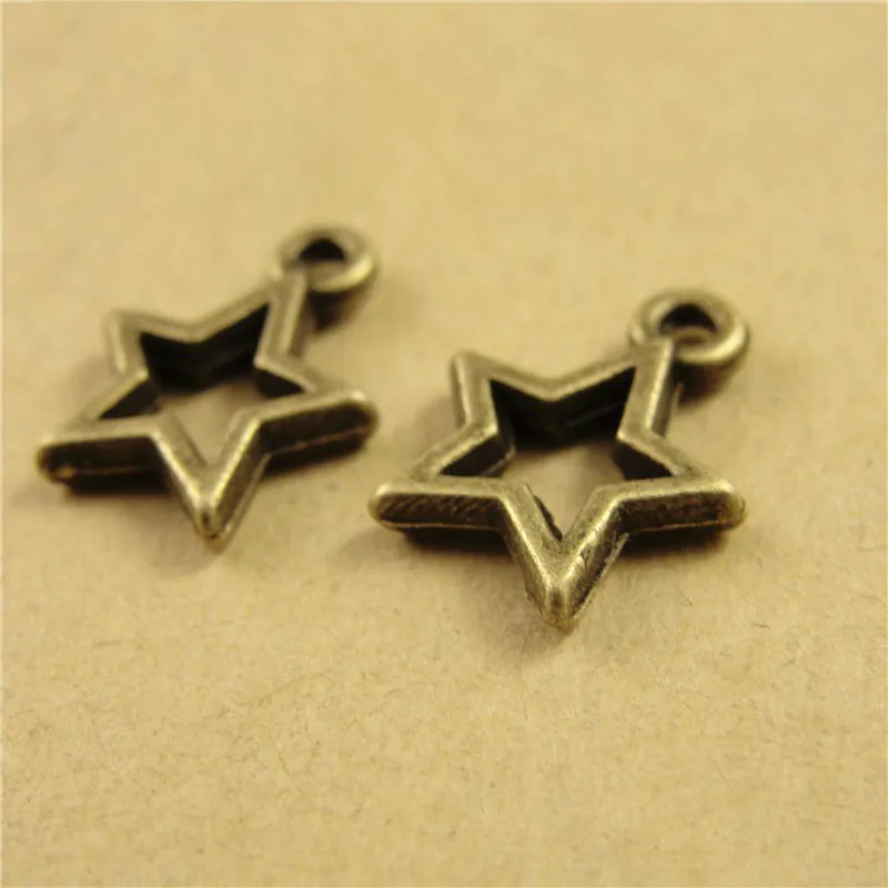 

50pcs 13*10mm Hollow Star Charms for Diy Jewelry Making Handmade Bracelet Necklace Pendants Findings