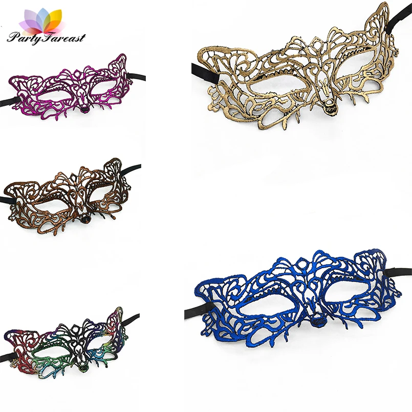 PF Тигр маска верхняя половина лица кружева для маскарадный костюм вечеринок