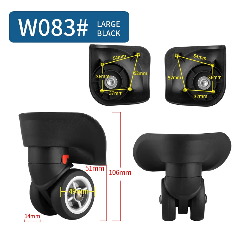 W083 Large Black 14-30 дюймов Чехол для костюма на колесиках, универсальные аксессуары для багажа, чехол для костюма на колесиках, запчасти, высокое качество, чехол на колесиках, ролики - Цвет: W083 Large Black