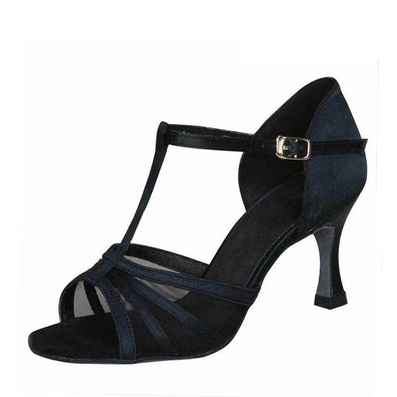 

HXYOO 2018 Dancing Shoe Girls Satin Latino Zapatos De Baile 7cm Heel 4.5-8.5cm Ladies Salsa Latin Dance Shoes For Women JYG906