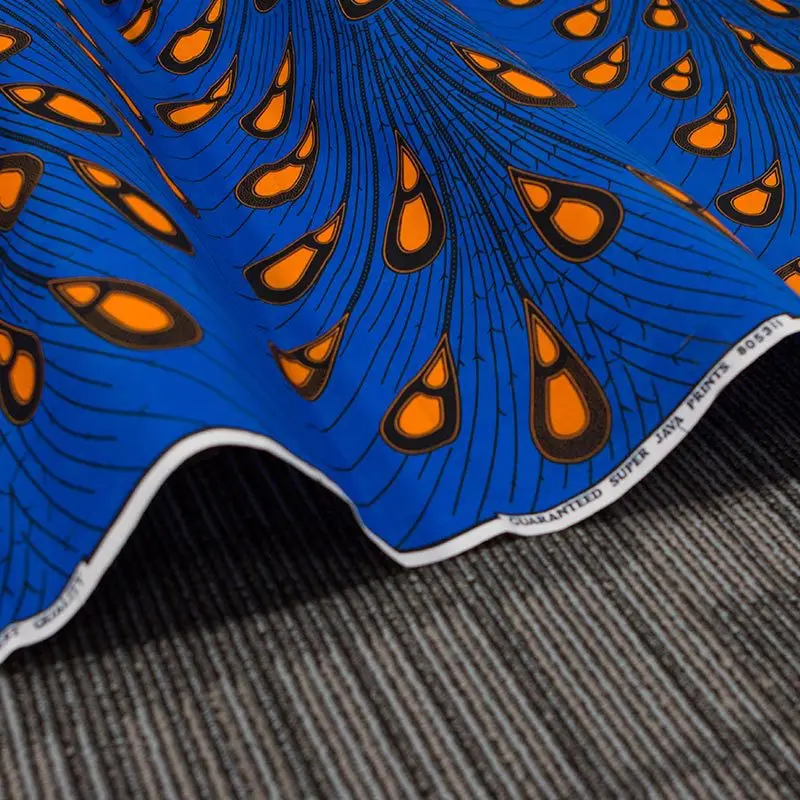 Синее Перо Павлина 2019 новый национальный ветер хлопок бязь равнина печатная