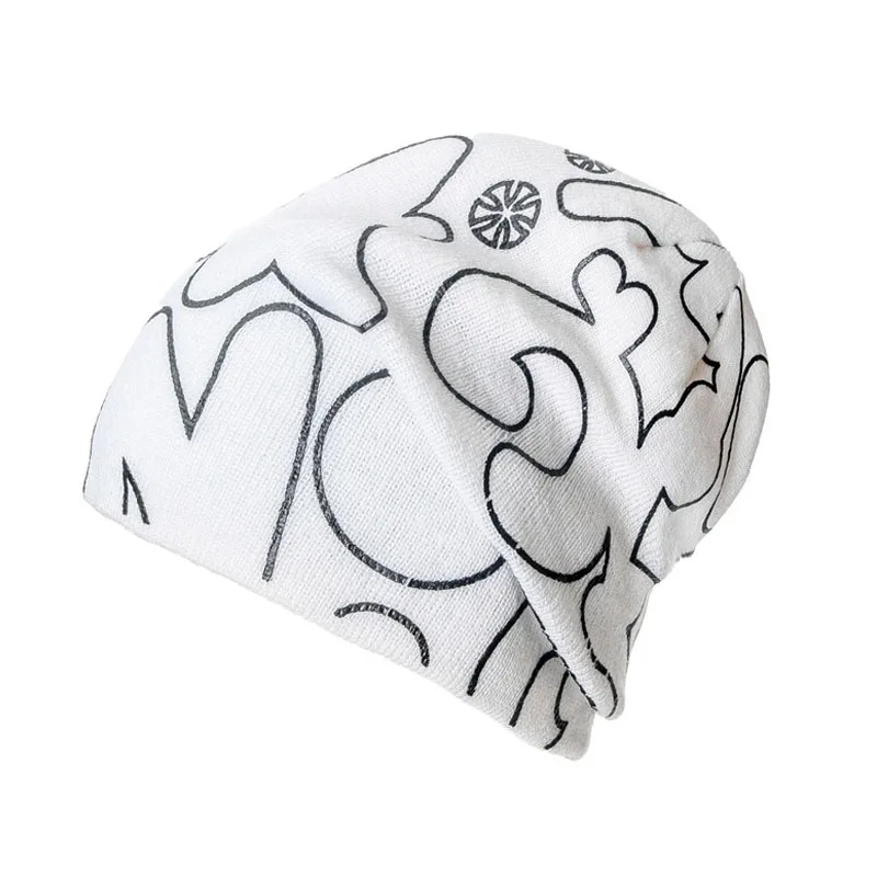 

2021 New Winter Hat Men Knitted Warm Cap Printing Hip Hop Skullies Bonnet Beanies Skating Mens Ski Hats for Men Women