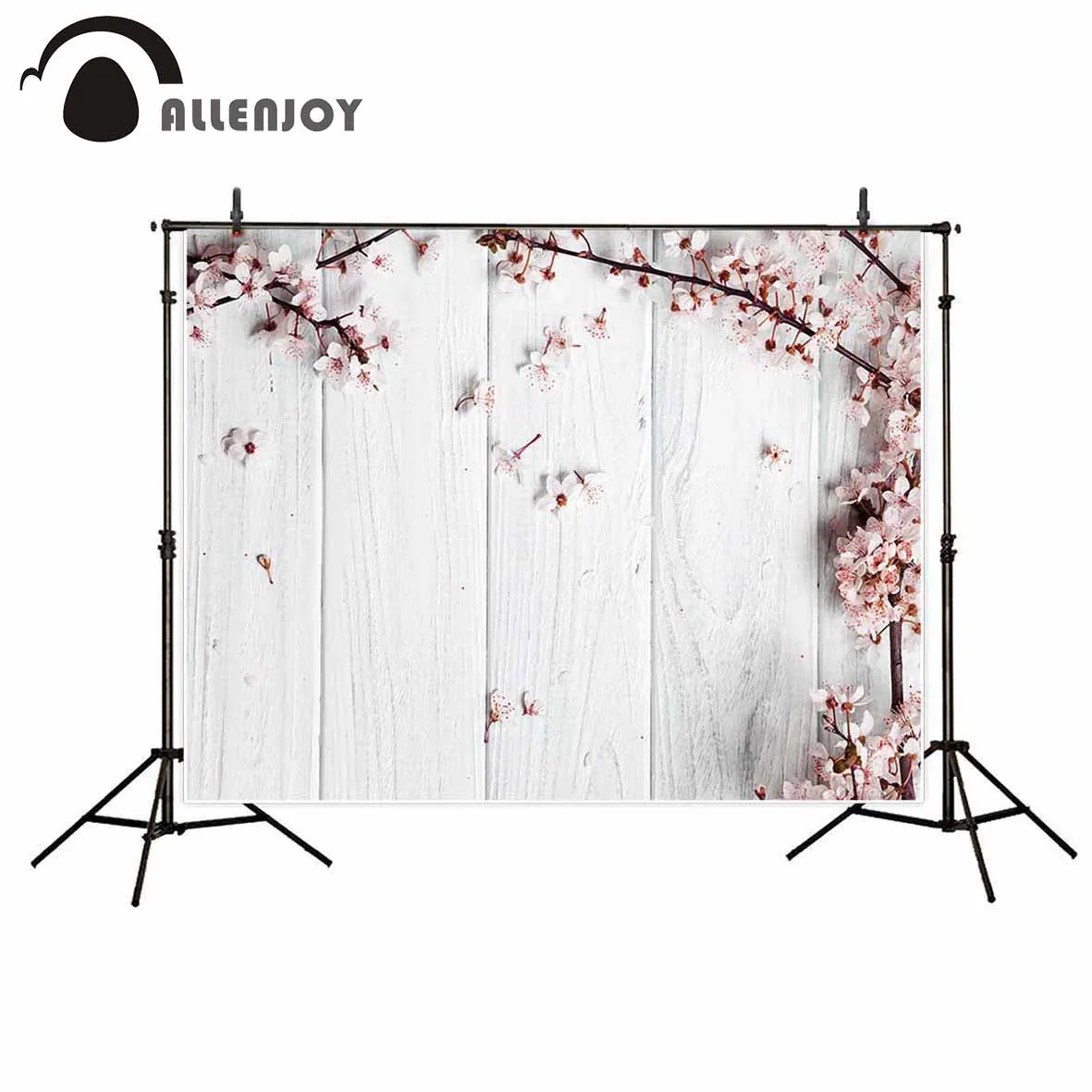 Allenjoy розовые цветы весна на белой деревянной доске фон для фотосъемки Виниловый