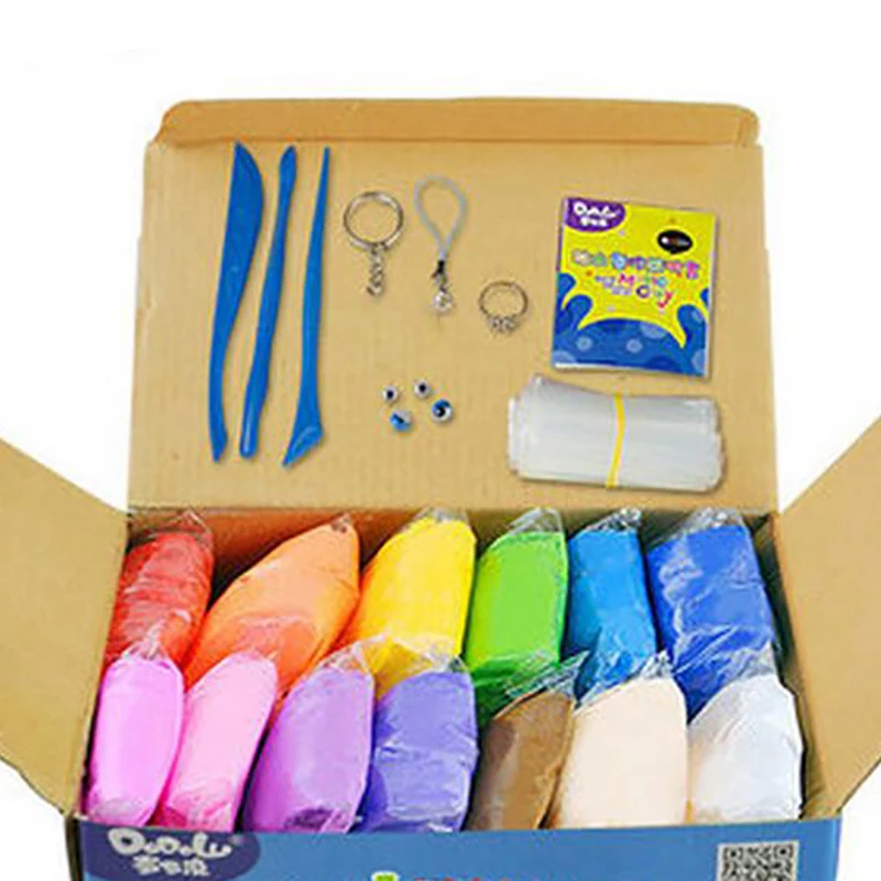 24 цвета светильник Кая глина/резиновая Грязь/Экологичная объемная глина/Детские