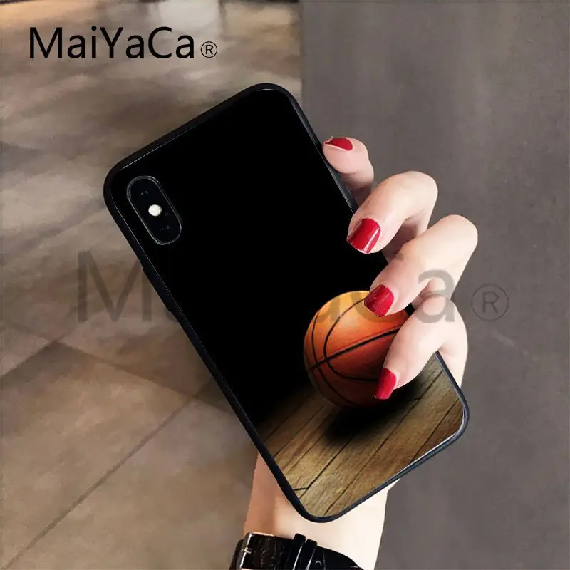 MaiYaCa Баскетбол черный ТПУ мягкий резиновый чехол для телефона чехол для iphone 7 7plus X 8 8plus и 5 5S 6s 6s Plus Чехол для мобильного телефона