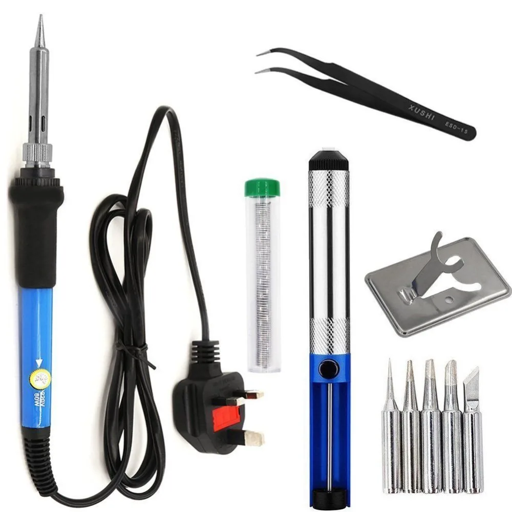 Fast Accurate Heat 60W 220V Adjustable Temperature Electric Soldering Iron Set Electronic Welding Pen Solder Repair Tool Kit | Инструменты