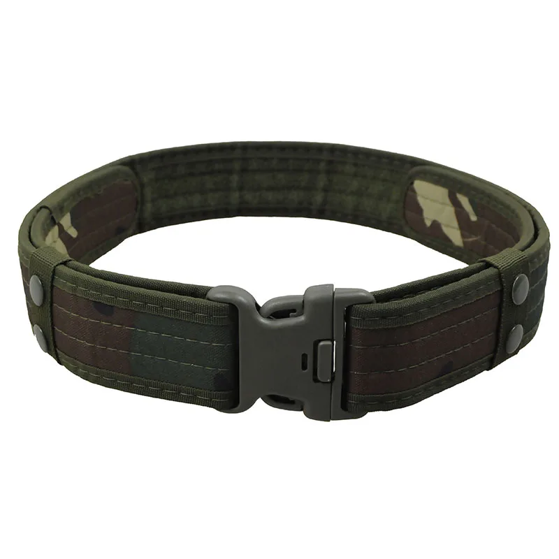 Woodland Camo 2 дюйма Тактические пояса боевые военные; регулируемая посадка на талии на открытом воздухе Пеший Туризм Восхождение максимальный вем нагрузки талии Поддержка ремень 130 см - Цвет: Woodland Camo