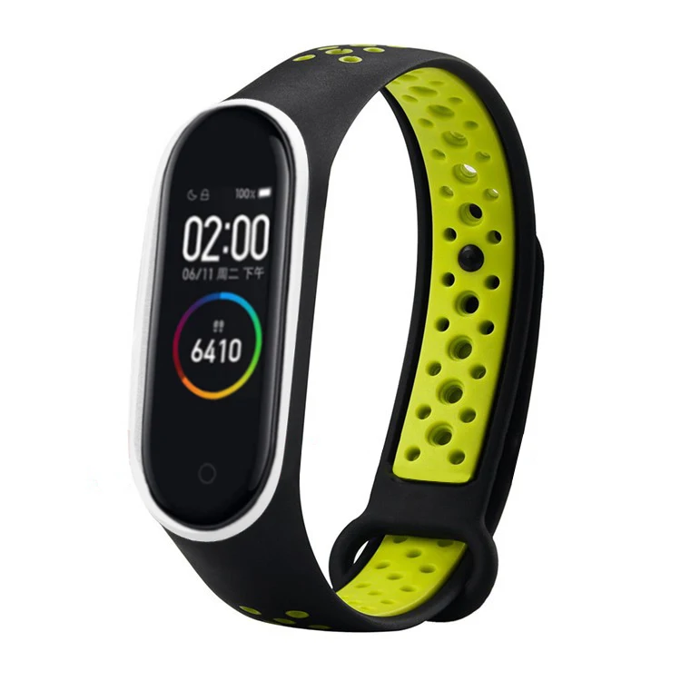 Black yellow Модный силиконовый сменный ремешок для часов, ремешок для xiaomi mi, браслет 4 mi Band 4, браслет, спортивный Браслет Для xiaomi Band 4, унисекс - Цвет ремешка: Black yellow