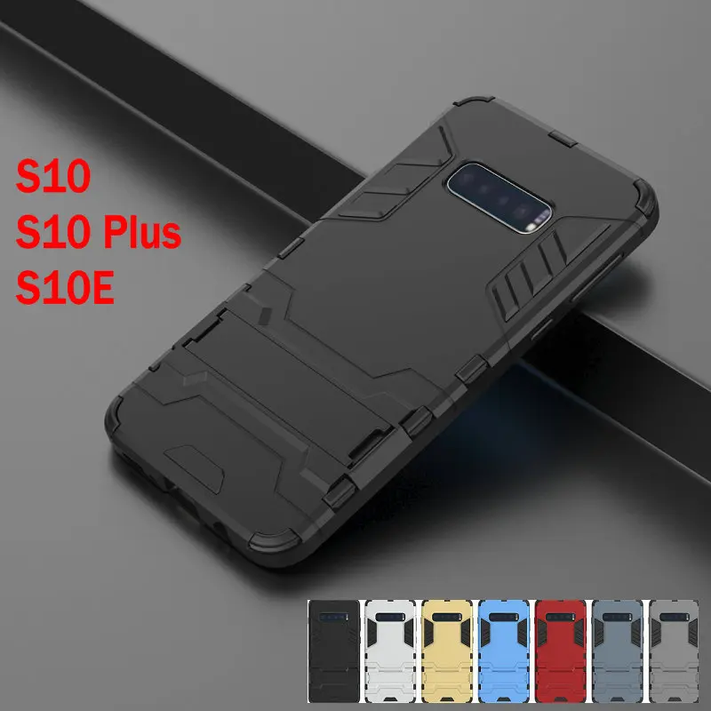 For Samsung Galaxy S10 S10+ S10E 5G Case Shockproof Hybrid Kickstand Rugged Armor PC+ TPU Soft Cover S8 S9 S8+ S9+ Note 9 |