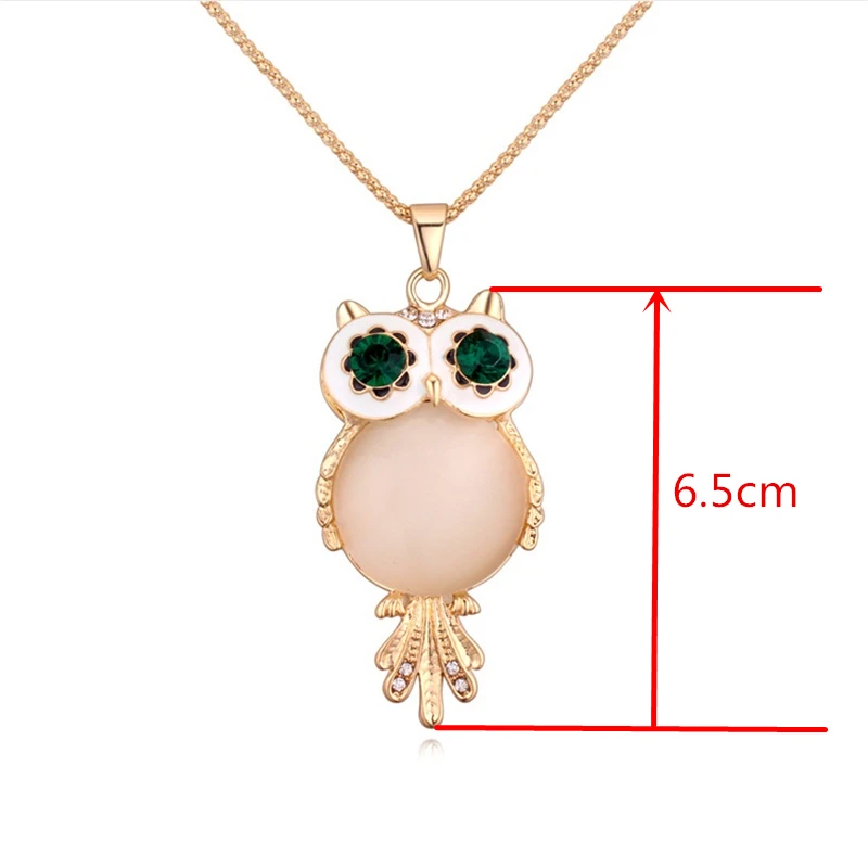 New Brand Fashion Charms Crystal Owl Necklace Gem Zircon Gold Long Chain Necklaces&ampPendants Women Jewelry | Украшения и