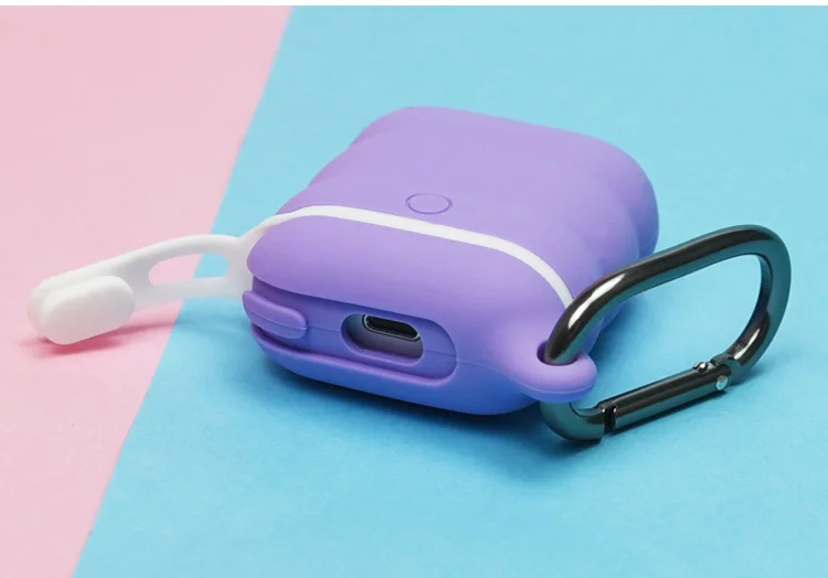 Soft Silicone Case For Airpods Waterproof Shockproof Cover With Hook Protector Sleeve Pouch Apple Air Pods Earphone | Электроника