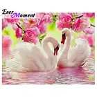 Когда-либо в настоящий момент ручной работы алмазов картина Лебедь любовь романтический цветок 5D DIY Полная квадратная Алмазная вышивка мозаика S2F109