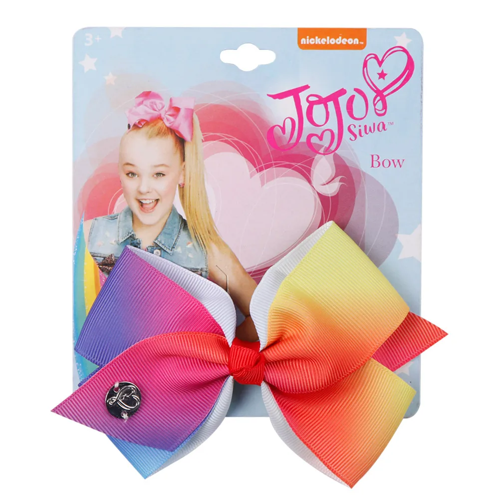 " Jojo луки для девочек/Jojo Siwa большой единорог рождественские банты для волос для девочек с зажимами бант ручной работы аксессуары для волос