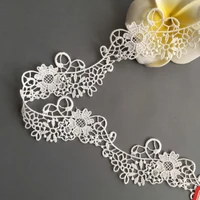 2 yards high quality beautiful white lace ribbon tape 45mm lace trim diy embroidered for sewing decoration lace fabric
