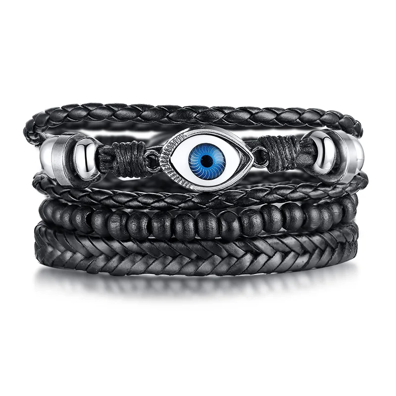 Kemstone Bohemian Wooden Beads Elastic Rope PU Alloy Multicolor Multi-layer Wrap Bracelet Jewelry Gifts For Men Women | Украшения и