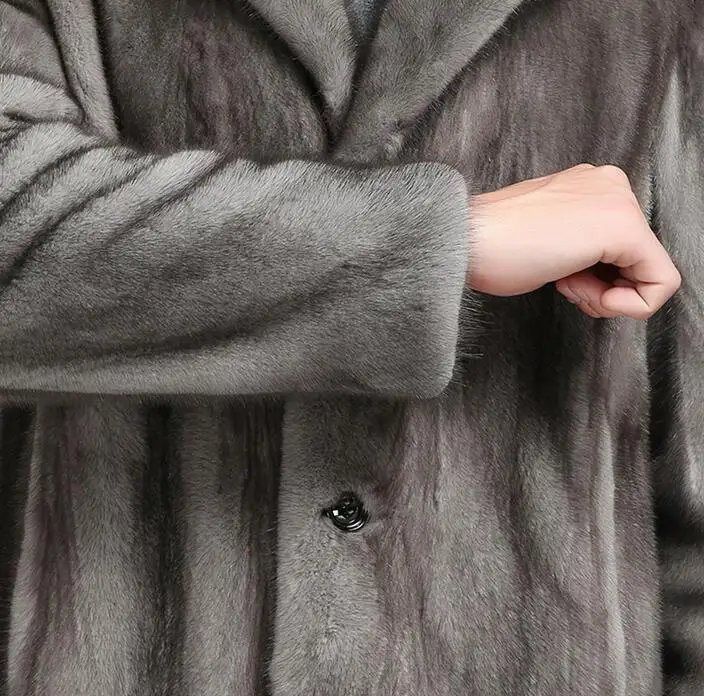 Шубы из искусственного меха норки мужские тренчи однобортное мужское меховое