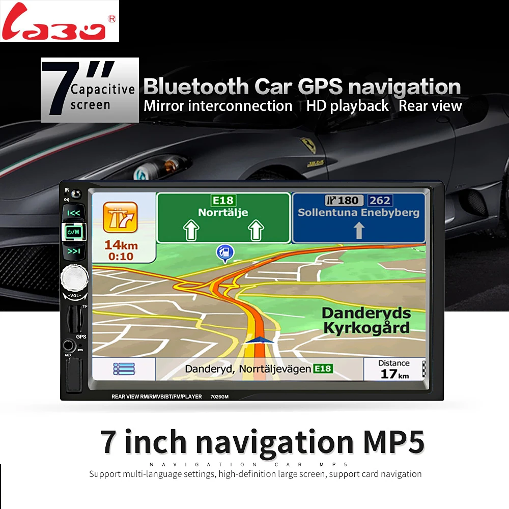 7026GM автомобильный MP5 плеер с функцией GPS 7 &quotHD 2 Din сенсорный экран Bluetooth управление
