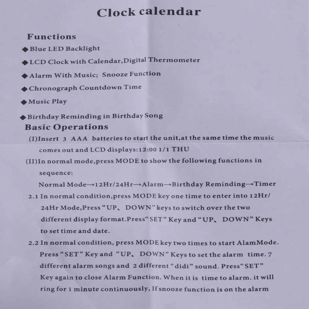 Цифровой ЖК Будильник Календарь Термометр Подсветка|clock radar|clock picclock fabric |