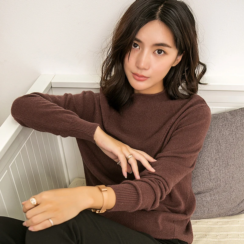 Woman Sweater 100% Pure Cashmere Knitted Pullover Female Jumpers Hot Sale 6Colors High Soft Knitwear Women Sweaters Girls Tops | Женская