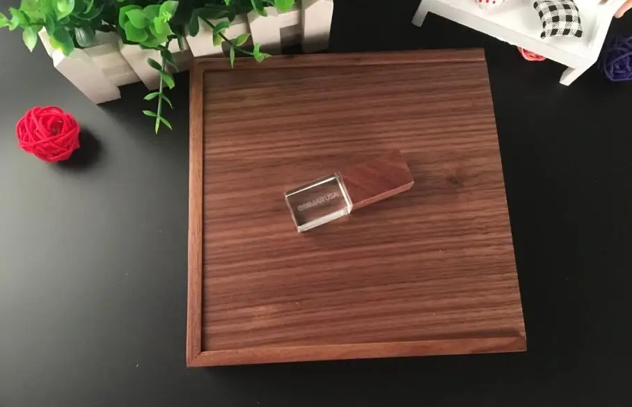 100% Горячее предложение орех Кристальный USB с альбом фото коробка соломинки 2 0