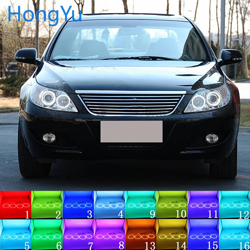 

Headlight Multi-color RGB LED Angel Eyes Halo Ring Eye DRL RF Remote Control for BYD F6 2008 2009 2010 2011 2012 Accessories