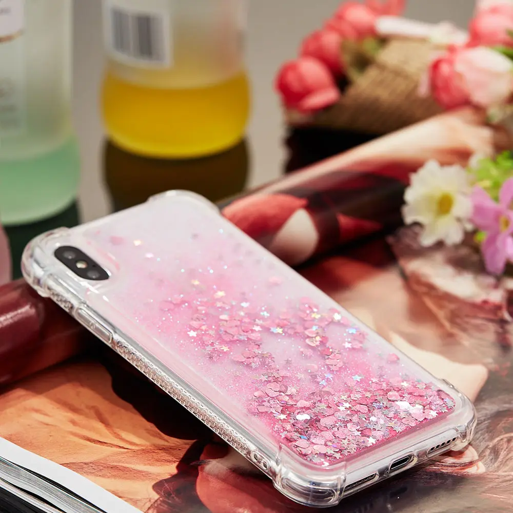 Блестящий чехол для телефона Apple iPhone X iPhoneX 5 8 дюйма A1865 A1901 A1902 динамический жидкий