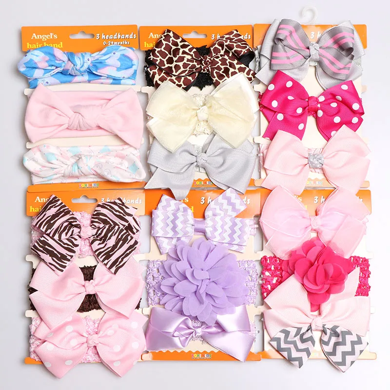 3 шт./лот детские детская одежда для девочек повязка ухо Hairband узел Головные уборы