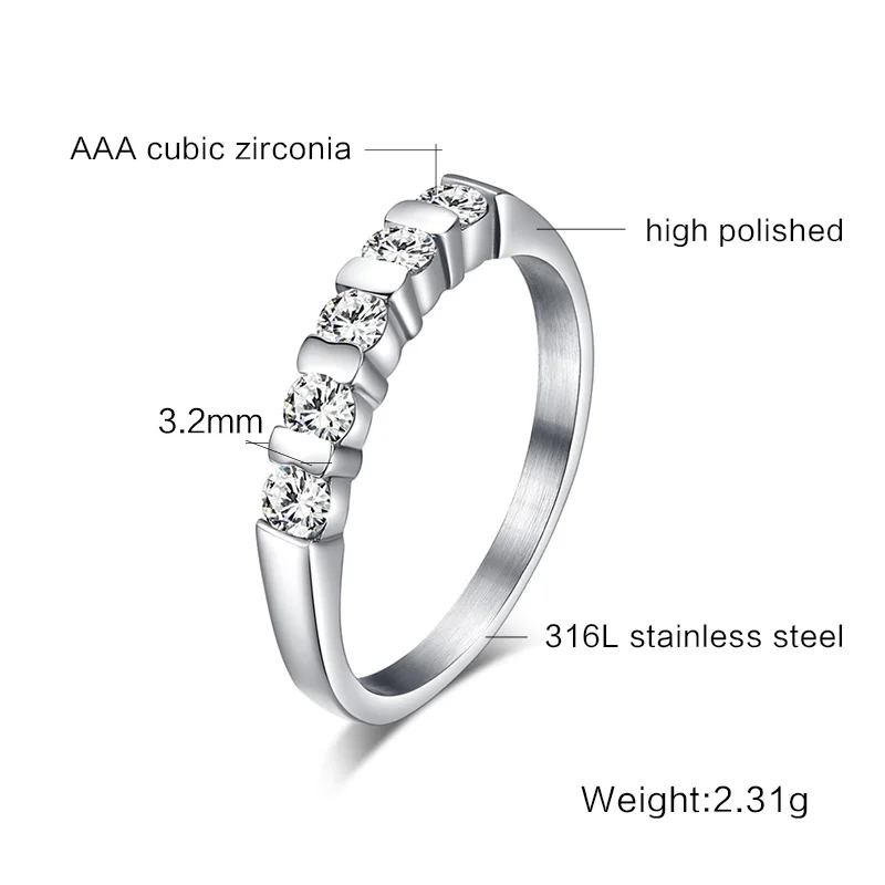 Vonx милые Обручение кольцо для Для женщин Серебряный Цвет Камень CZ американский