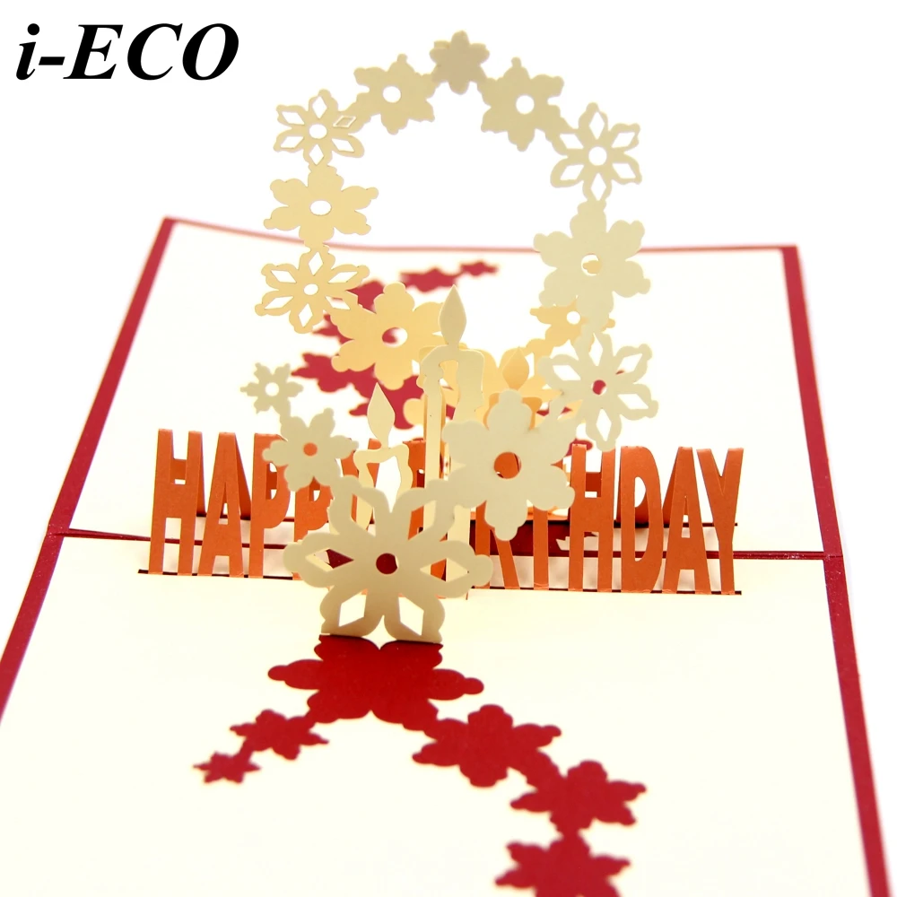 1 шт. 3D вишни открытки с днем рождения Лазерная резка