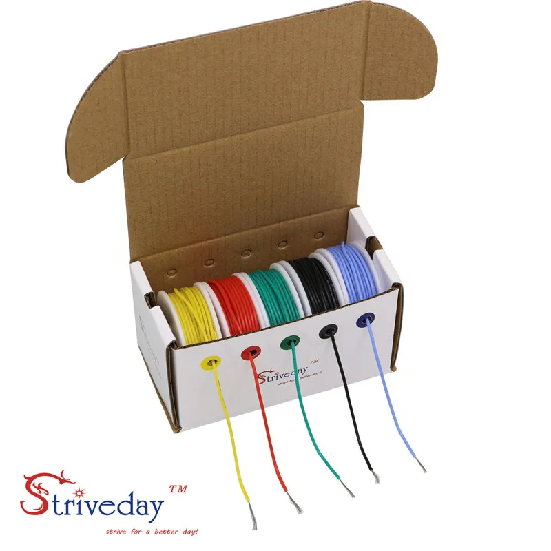 22AWG 30 м/коробка 5 цветов в коробке смешанный провод Высокое качество Гибкая