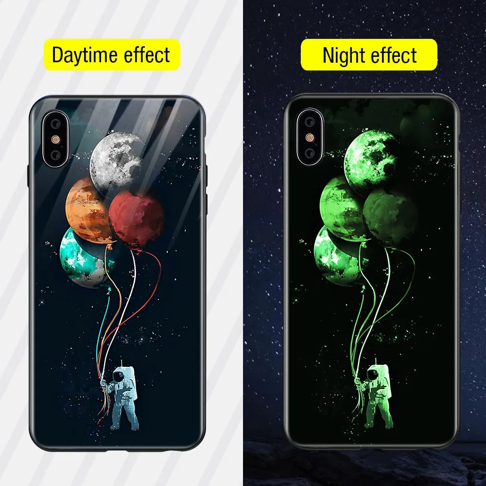 Style11 TOMKAS светящийся стеклянный чехол с животными для iPhone X XS MAX XS роскошный силиконовый чехол для телефона для iPhone 7 8 Plus Чехлы для iPhone 6 S 6 S - Цвет: Style11