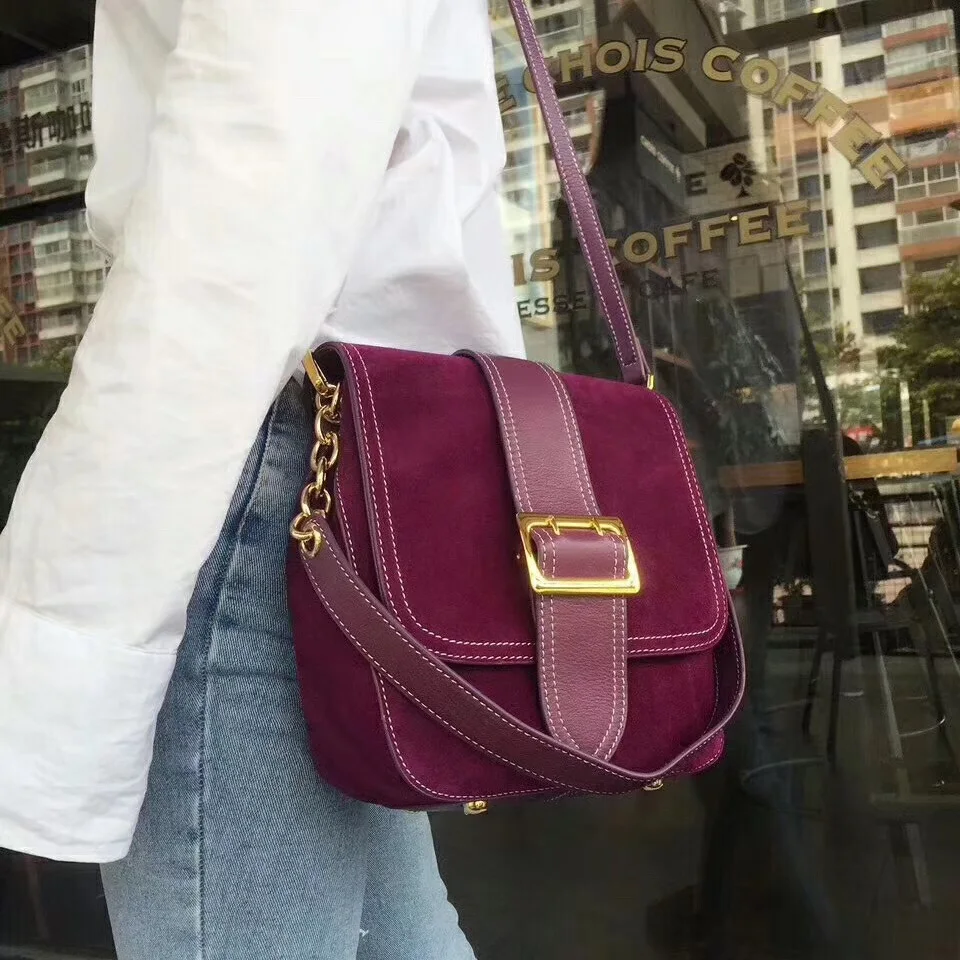 Женская сумка седло из натуральной кожи маленькая Замшевая через плечо Осень