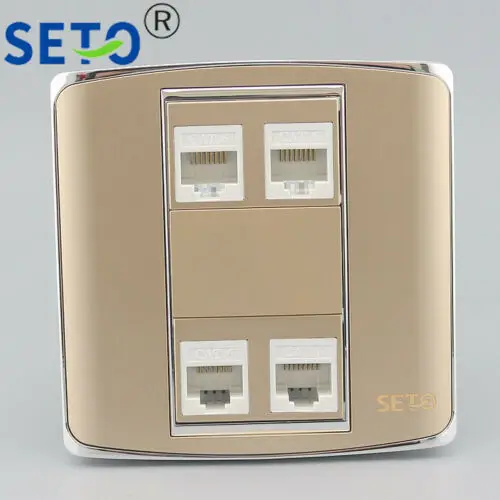 86 Type Four Ports RJ45 Cat6 Network Lan Wall Plate Socket Keystone Faceplate | Обустройство дома