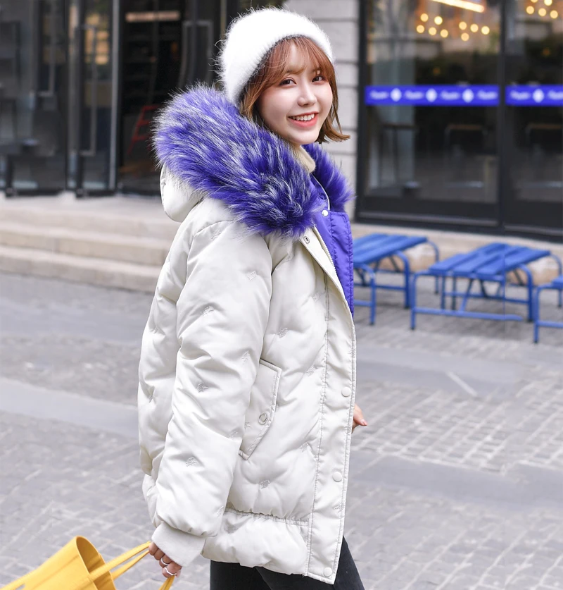 With Thicken Fur Collar New Winter Jacket Women Cotton Padded Outwear Female Coat Warm High Quality Ladies Parka