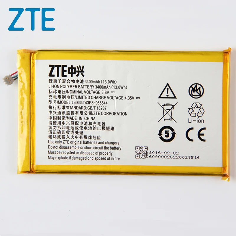 Оригинальный zte Li3834T43P3h965844 батарея для zmax Z970 Grand Memo N5L LTE/N5/N5S/N9520/U5/U5S/U969/U9815