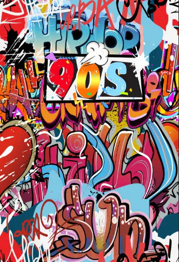 Neoback 80s 90s тематический фон Граффити стена хип хоп день рождения фотографии фоны 80s вечерние украшения фото фон - Цвет: Сиренево-синего цвета