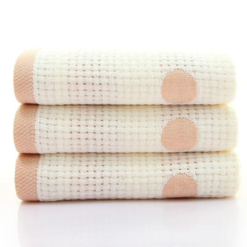 peach34X70cm 3 шт./лот, 34X70 см, 35X35 см, муслиновое хлопковое детское абсорбирующее банное полотенце, детское полотенце для лица, детское банное полотенце, детское пляжное полотенце - Цвет: peach34X70cm