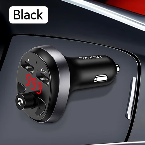 Universal Black USAMS автомобильное зарядное устройство для iPhone мобильный телефон громкой связи fm-передатчик Bluetooth автомобильный комплект lcd MP3-плеер двойной USB Автомобильное зарядное устройство для телефона - Тип штекера: Universal Black
