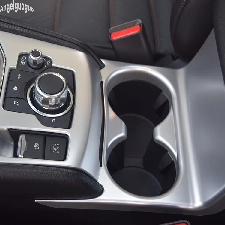 АБС-пластик хром/углеродного волокна стиль для Mazda CX-5 CX5-19 для леворульных автомобилей автомобиля Шестерни коробка переключения Панель отделочные полоски, подстаканник защиты Стикеры