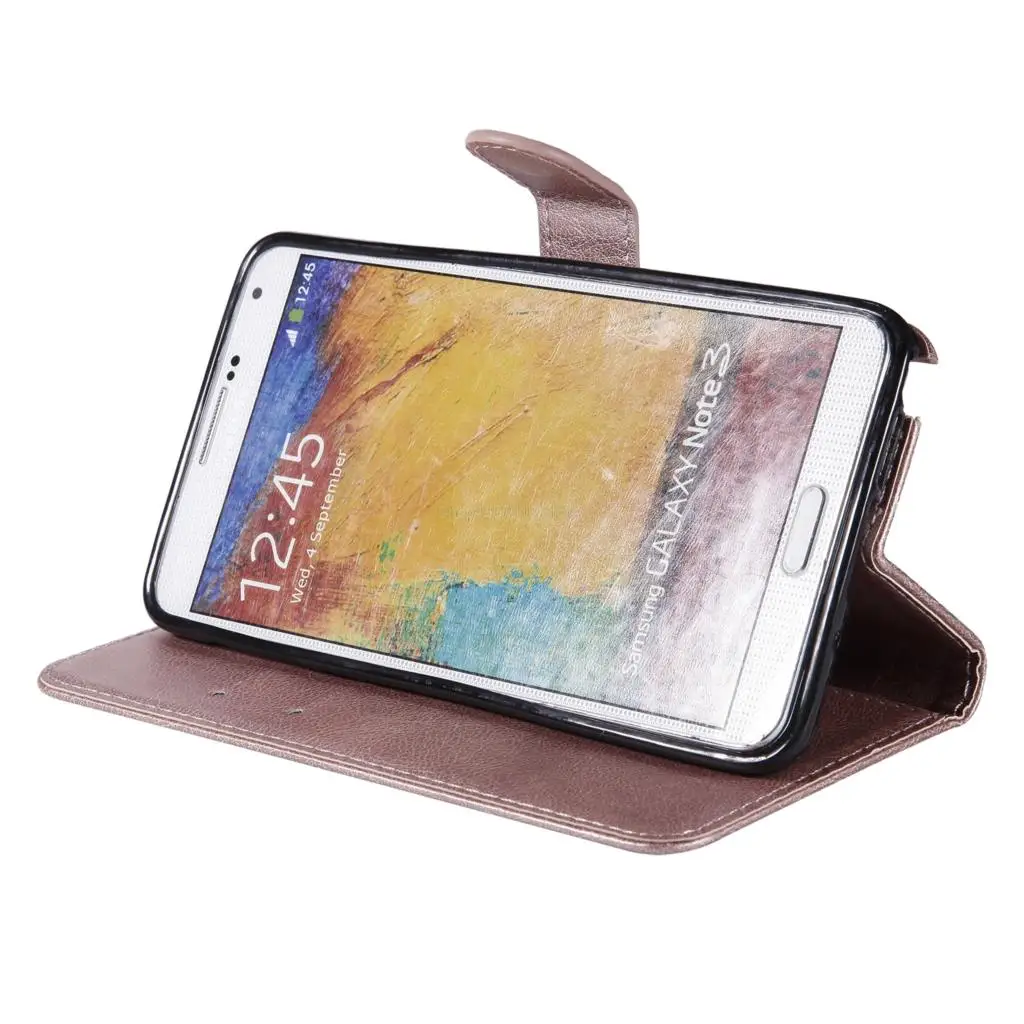 Case for Samsung Galaxy NOTE 3 N900 N9005 Solid color flip pu Leather Cover Wallet NOTE3 SM-N900 SM-N9005 full housings | Мобильные
