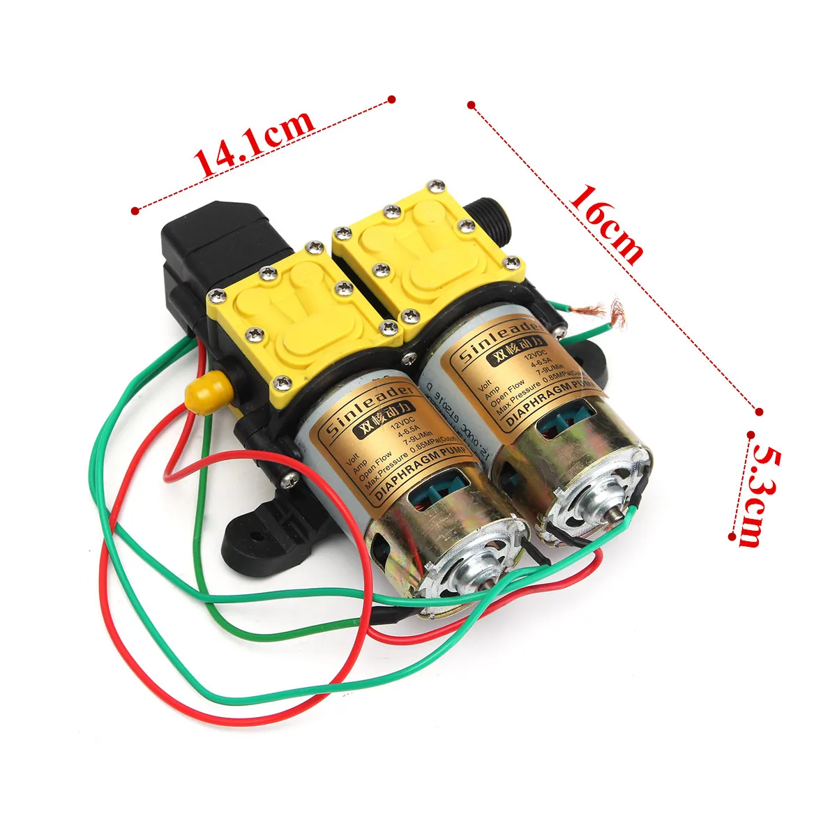 Фото 8LPM DC 12V Мембранный автомобильный водяной насос мойка самовсасывающая высокого 8LPM DC 12V Мембранный автомобильный водяной насос мойка самовсасывающая высокого
